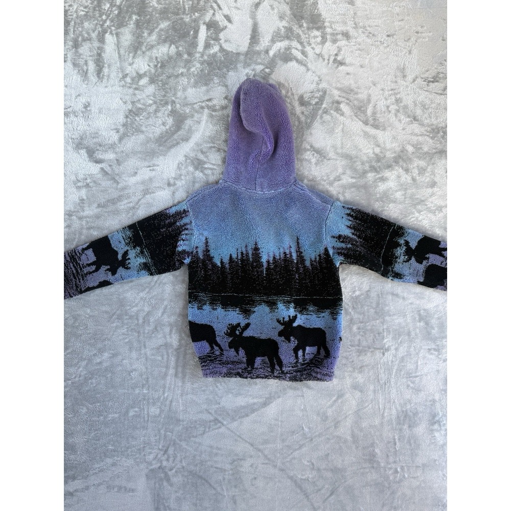 Black Mountain Twilight Moose Plush Fleece Girls Youth Jacket Size 6/7 Purple‎ - Picture 5 of 5